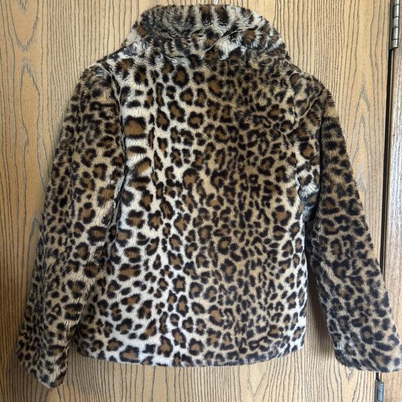 C&C CALIFORNIA GIRLS LEOPARD PRINT FAUX FUR PLUSH JACKET COAT 10 Missing Buttons - Picture 6 of 8
